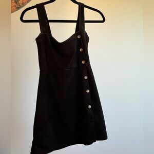 Short black Casual dress with side buttons